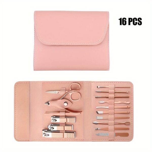 Nail Clippers Manicure Tool Set, With Portable Travel Case, Cuticle Nippers And Cutter Kit, Professional Nail Clippers Pedicure Kit, Grooming Kit For Travel - Image 3