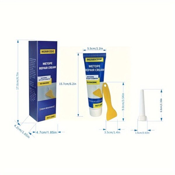 ProFix Wall Repair Kit - Fast-Drying, Easy-to-Use Paste for Home Walls, Gypsum Dents & Wood Scratches with White Putty Nail Hole Filler and Scraper for Smooth Finish - Image 7