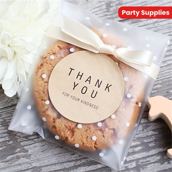 [100 Pcs White Dots Bags] 100 Pcs Frosted Self Adhesive White Dots Bags | Clear Plastic Treat Bags For Cake, Chocolate, Candy, Snack Wrapping, Goodie Bags, Goody Bags, Gift Pouches For Party Supplies - Image 14