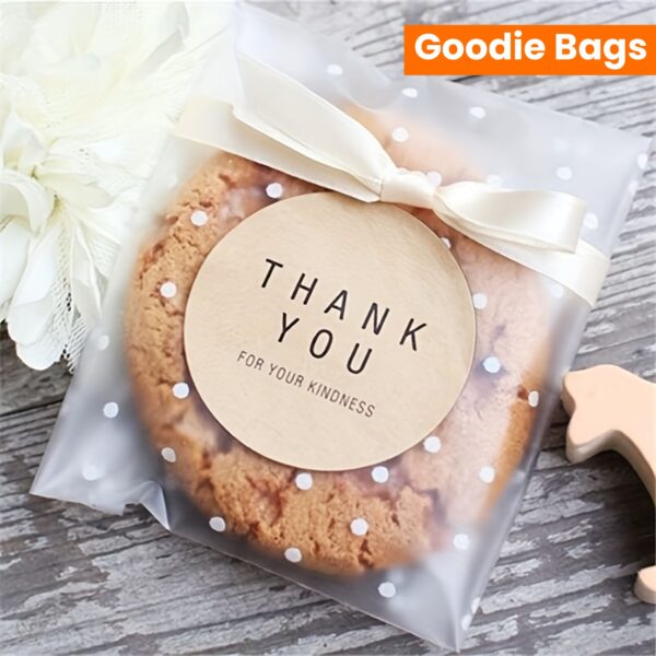 [100 Pcs White Dots Bags] 100 Pcs Frosted Self Adhesive White Dots Bags | Clear Plastic Treat Bags For Cake, Chocolate, Candy, Snack Wrapping, Goodie Bags, Goody Bags, Gift Pouches For Party Supplies - Image 12