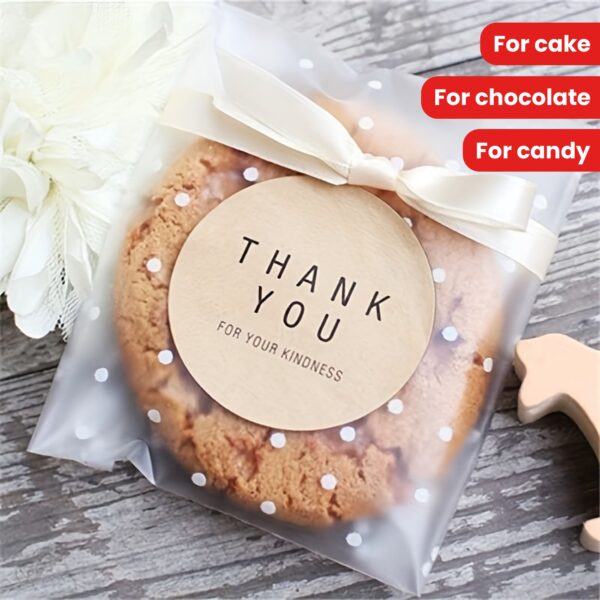 [100 Pcs White Dots Bags] 100 Pcs Frosted Self Adhesive White Dots Bags | Clear Plastic Treat Bags For Cake, Chocolate, Candy, Snack Wrapping, Goodie Bags, Goody Bags, Gift Pouches For Party Supplies - Image 11