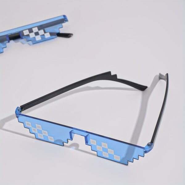 1pc Pink Pixel Mosaic Party Glasses - Fun Anime-Inspired Photo Prop, Durable Plastic, Ideal for Graduations, Celebrations & General Parties, Festive Accessories|Anime Style Glasses|Durable Plastic Frames - Image 3