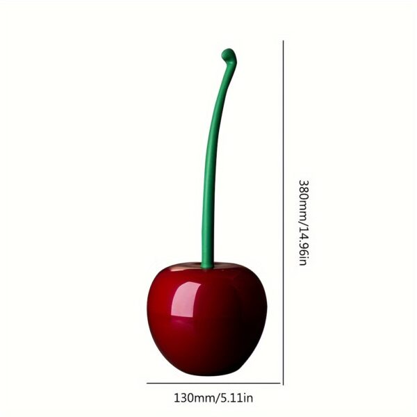 1-Set Cherry-Shaped Toilet Brush and Holder- Durable, Space-Saving Bathroom Cleaning Tool - Image 6