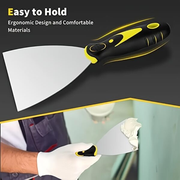 4pcs oil ash knife set, cleaning shovel 2-inch, 3-inch, 4-inch, 5-inch plaster knife set, adhesive knife tool for repairing dry walls, removing wallpaper, applying oil ash, plaster, cement, repairing cracks, filling holes, scraping paint, deleting wallpap - Image 6