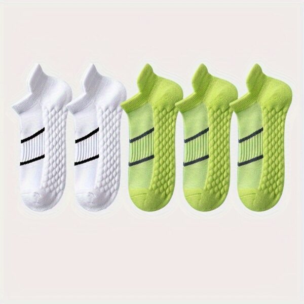5pairs Men's Professional Sports Socks, Summer Thin Mesh Breathable Sweat-absorbing Anti-odor Ear Lifting Heel Guard Short Socks - Image 17