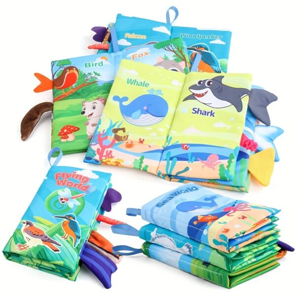 Baby Books -Baby Toys Gifts Touch Feel First Cloth Crinkle Soft Books Infant Tummy Time ToysLearning Sensory Baby Toys Stroller Toys Christmas Halloween Thanksgiving Gifts - Image 2