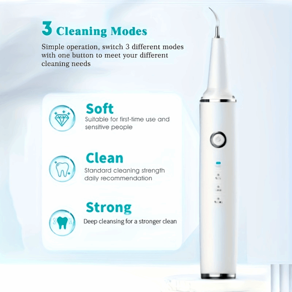[Rechargeable Scaler with LED] 3 Modes USB Rechargeable Scaler - LED Light Cleaning Kit with 4 Interchangeable Brush Heads - Image 17