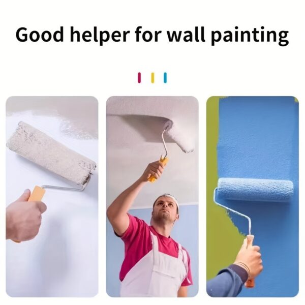1pc Paint Roller Set, includes 1 handle, 10 paint rollers Extendable Handle, 4-Inch Sleeves, Versatile Application Roller Holder Washable Sleeves, Home Decor Paint Supplies, Wall and Ceiling Paint Brush Sleeves, Professional Effects - Image 9
