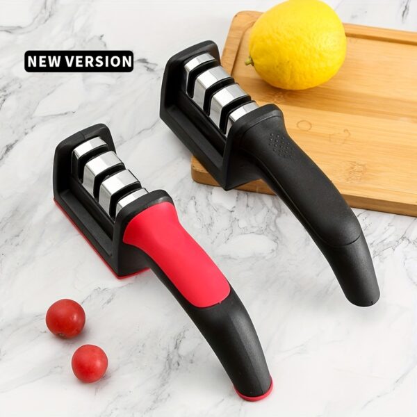 1pc, 3-in-1, Portable Knife Sharpener, Three Stage Knife Sharpener, Manual Knife Sharpener For Powerful Professional Chef's Kitchen, Knife Accessories - Image 5