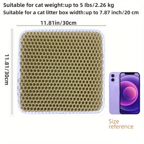 Honeycomb Double Layer Cat Litter Trapping Mat, Non-slip Washable Cat Cleaning Mat For Pet Toilet Kennel Litter Box - Image 10