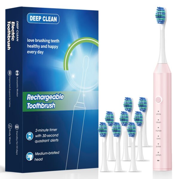 Automatic Rechargeable Electric Toothbrush for Adults, 6 Cleaning Modes, Lithium Polymer Battery, USB Charging, ≤36V, with Soft Bristles for Deep Clean Dental Flosser - Image 10