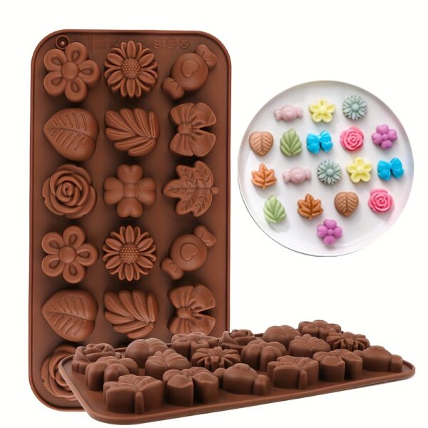 BPA-Free 18-Cavity Silicone Mold - Flower Shaped Chocolate Mold for DIY Candy & Baking - Perfect for Weddings, Holidays & Parties - Image 11