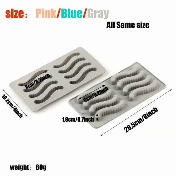 Vibrant Silicone Worm Mold - Non-Stick, Easy Release, BPA-Free, Perfect for Halloween Decorations, Cake Making, Gelatin, Gummies, Chocolate Crafting, and Creative Food Presentation - Image 22