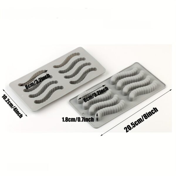 Vibrant Silicone Worm Mold - Non-Stick, Easy Release, BPA-Free, Perfect for Halloween Decorations, Cake Making, Gelatin, Gummies, Chocolate Crafting, and Creative Food Presentation - Image 17