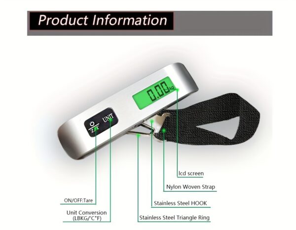 Luggage Scale, Electronic Scale, Portable Scale, Hook Scale, Parcel Scale, 50KG Mini Hanging Scale, Portable Spring Lifting Scale, Fishing Scale - Image 13