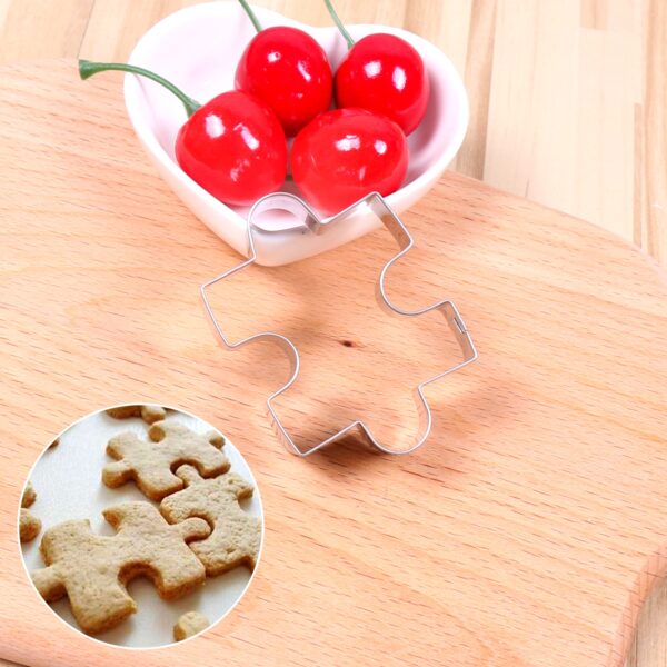 1pc Stainless Steel Jigsaw Puzzle Piece Cookie Cutter - 6.1x4.32cm - Ideal for Birthday-Themed Pastries & Fondant Decorations, Durable Sugarcraft Baking Tool, Cookie Cutters for Baking - Image 6