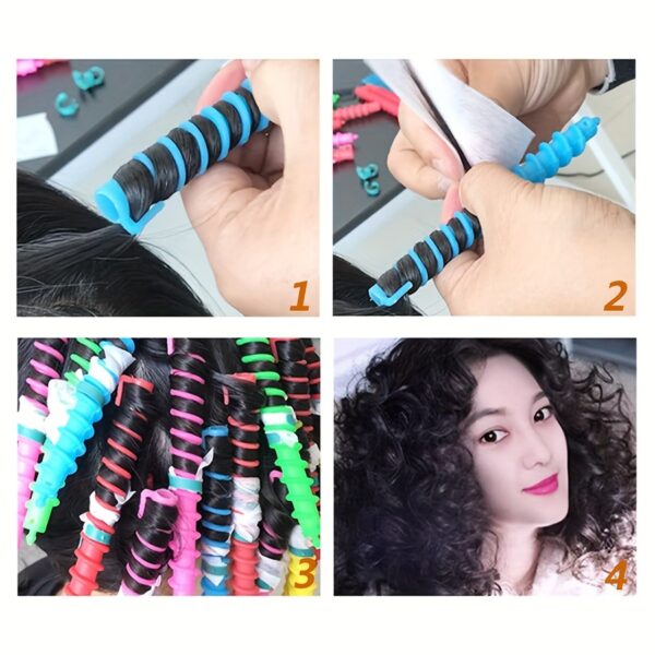 20pcs Hair Curler Set Spiral Hair Perm Rods DIY Plastic Barber Hairdressing Styling Curling Perm Rods - Image 2