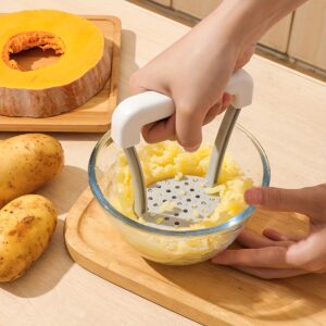 1pc Non-Slip Handle Potato Masher, Kitchen Vegetable Manual Fruit Masher, Potato Ricer, Press, Crusher, Kitchen Gadgets, Stuff