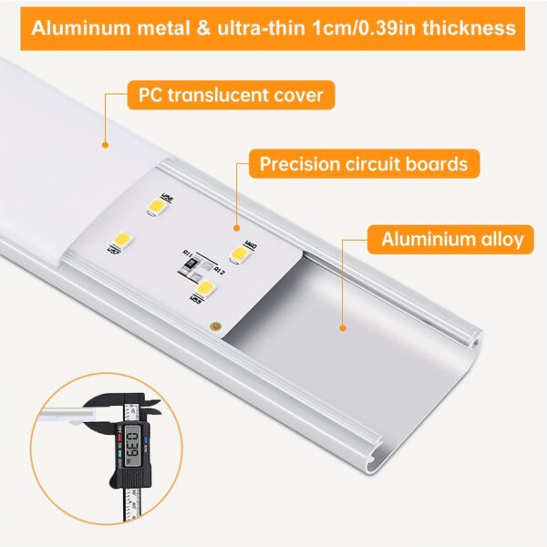 1pc KATHYLIGHT LED Motion Sensor Cabinet Light, Brushed Metal Strip Sconce with Voice Control, Wireless Magnetic USB Rechargeable, Auto-shut-off, Detachable Fixture, Plastic Shade, for Wardrobe, Closet, Kitchen, Stairs, Corridor, Shelf - 800mAh Lithium Ba - Image 8