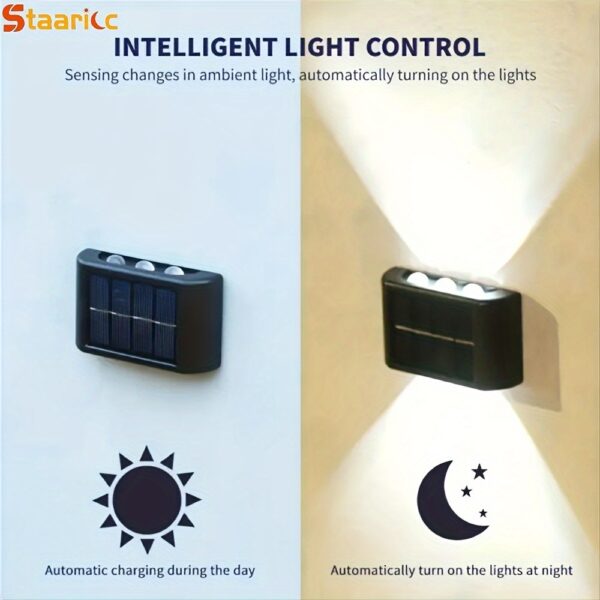 Staaricc 8/6/4/2pcs Solar Wall Light, Outdoor 6 LED Deck Lights, Wall Light, for Courtyard, Street, Fence, Garage, Garden Perfect Decoration - Image 8