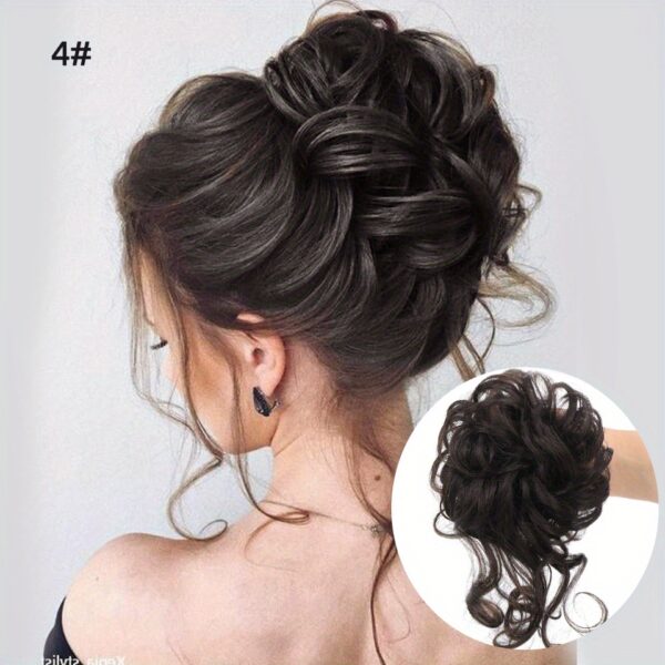 Add Volume and Style with Synthetic Messy Curly Hair Bun Chignon Scrunchy Hair Band! Hair Accessories Halloween Christmas - Image 5