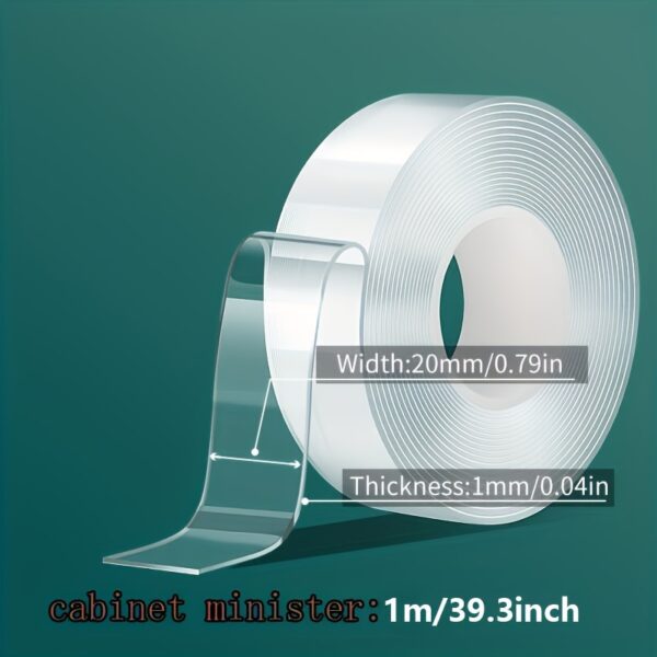 Versatile Transparent Double-Sided Tape - Reusable, Strong Adhesive for Home, Kitchen, Office & Car Use! - Image 2