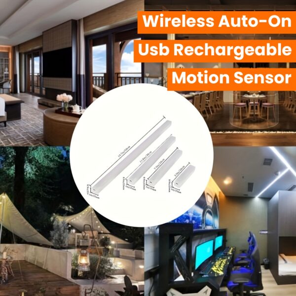 [200mAh Rechargeable LED Motion Light] USB Rechargeable LED Motion Sensor Night Light - 200mAh/400mAh, Wireless Auto-On for Under Cabinet, Kitchen, Wardrobe & More - Warm/White Options - Image 24