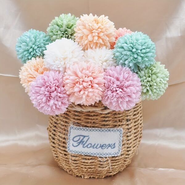 5pcs Glorious Chrysanthemum Ball Flowers Bouquet - Perfect for Home, Office, Coffee House, Parties, and Weddings - Artificial Flowers for Important People - Image 18