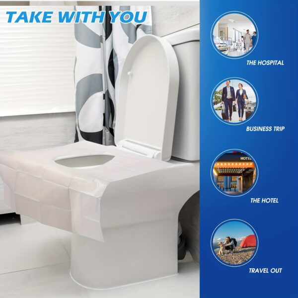 80Pcs/10Pcs Toilet Seat Covers Paper, Flushable Paper Toilet Seat Covers For Adults Potty Training, 100% Biodegradable, Travel Accessories For Public Restrooms, Airplane, Camping - Image 9