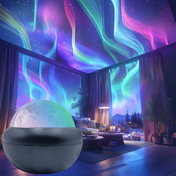 1pc USB-Powered LED Rainbow Light Projector - 360° Rotating Colorful Ambiance Lamp, Resin Material, Non-Rechargeable Button Battery, Ideal for Bedroom & Living Room Decoration, Unique Gift Idea - Image 8