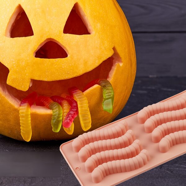 Vibrant Silicone Worm Mold - Non-Stick, Easy Release, BPA-Free, Perfect for Halloween Decorations, Cake Making, Gelatin, Gummies, Chocolate Crafting, and Creative Food Presentation - Image 18