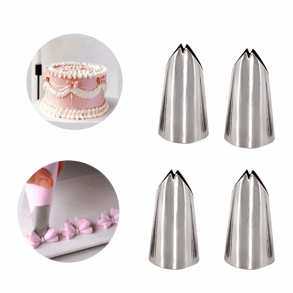 Stainless Steel Medium Size 4pcs Icing Nozzles - 0.5/0.6inch Piping Tips for Cake Decorating, Home Kitchen, and Bakery - Kitchen and Baking Supplies - Image 13