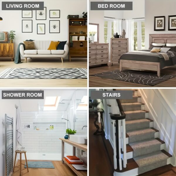 4/8pcs High-Quality Anti-Slip & Anti-Drilling Carpet Stickers for Living Room, Dining Room, Bathroom, Ceramic Tiles & Wooden Floors - Prevent Carpet Movement & Rolling - Novelty Plastic PE Material - Image 9