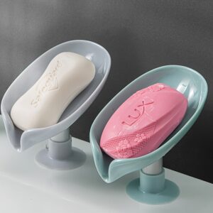 Elegant Leaf-Shaped Soap Holder: Drain-Design, Strong Suction, Easy Install, Enhances Bathroom Decor & Keeps Soap Dry