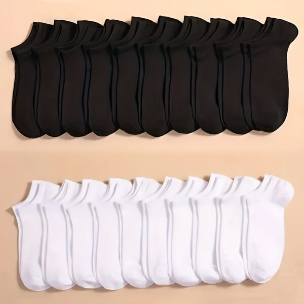 5/10/20 Pairs of Unisex Simple Solid Color Breathable And Comfortable Short Socks, Suitable for All Seasons. - Image 4