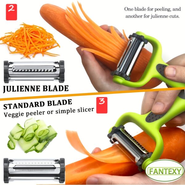 3-in-1 Multifunctional Fruit & Vegetable Peeler, Paring Knife, Grater & Shredder - The Ultimate Kitchen Tool! Kitchen Accessories - Image 7