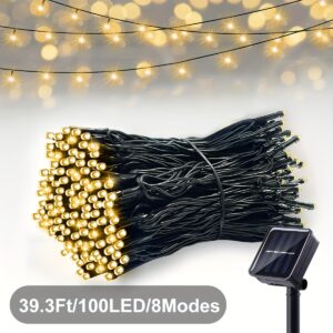 1 pack 20/100/200led solar lights, 8  , outdoor fairy garland lights, christmas party decorations, garden solar lights, white/warm white/multicolor - home & kitchen - Temu United Kingdom - Color : Warm White - Size : 39.4Ft/12M 100LEDS