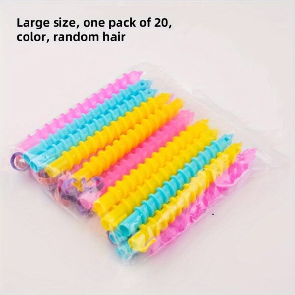20pcs Hair Curler Set Spiral Hair Perm Rods DIY Plastic Barber Hairdressing Styling Curling Perm Rods - Image 3