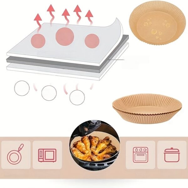 10/50/100pcs Disposable Square Paper Air Fryer Liners, 6.3'' Large Size Paper Basket Bowls, Non-Stick Baking Trays, Oven Accessories, Multi-Functional Kitchen Gadgets & Accessories - Image 19