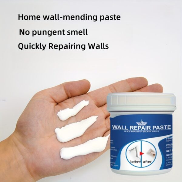 [Long-Lasting Hole Repair Putty] HOLE REPAIR PUTTY - Prevents cracks, durable and long-lasting - Easily repairs holes, cracks, dents and other plasterboard damage - Mild ingredients - Suitable for use on walls - Wall Putty - White, Odorless, Plasterboard - Image 3