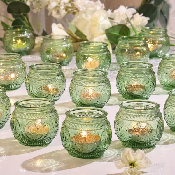 Glass Tea Light Candle Holders, Polished Finish, Flower Theme, Tabletop Mount, Versatile for Wedding, Shower, Party Decoration, Ideal for Christmas, Halloween, Easter, Thanksgiving, Valentine'S Day - Image 24