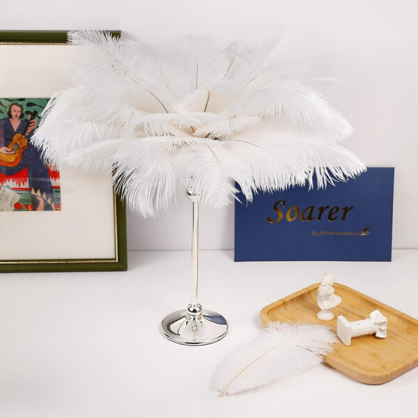 50pcs Luxury Craft White Faux Ostrich Feathers - 20.32-25.4 cm Premium Imitation Feathers for DIY Crafts, Home Decor, Party Centerpieces & Elegant Table Settings, Feathers for Crafts - Image 6