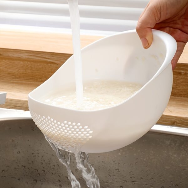 1pc, Rice Washing Drain Basket, Rice Washing Filter Basket, Creative Rice Washing Sieve, Plastic Rice Colander, Household Rice Washing Basket, Multifunctional Rice Washing Basin, Kitchen Stuff, Kitchen Gadgets - Image 8