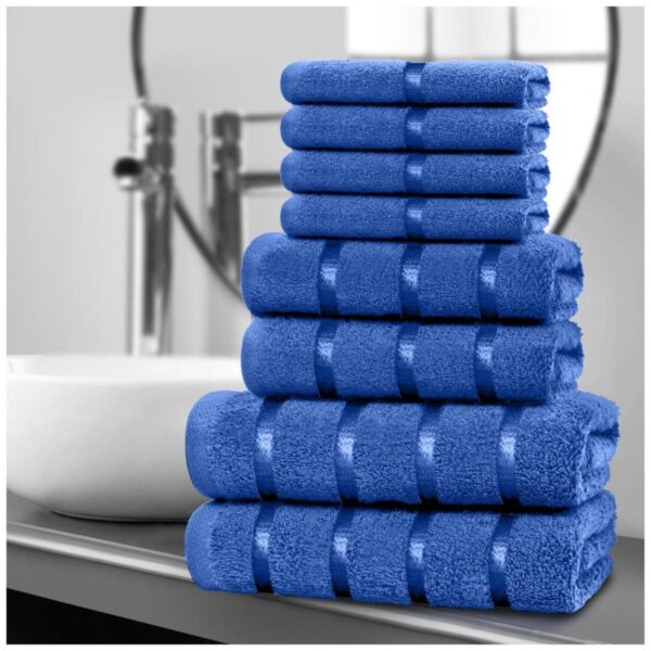 8pcs Egyptian Cotton Towel Set | Quick-Drying & Highly Absorbent | Includes 4 Face, 2 Hand, 2 Bath Towels | Sophisticated Boston Design | 15 Elegant Colours | Machine Washable - Image 11