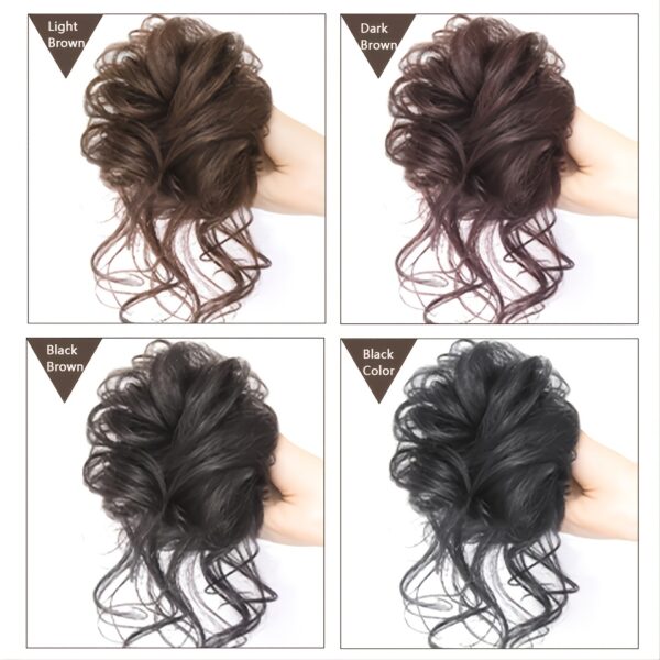 Add Volume and Style with Synthetic Messy Curly Hair Bun Chignon Scrunchy Hair Band! Hair Accessories Halloween Christmas - Image 10