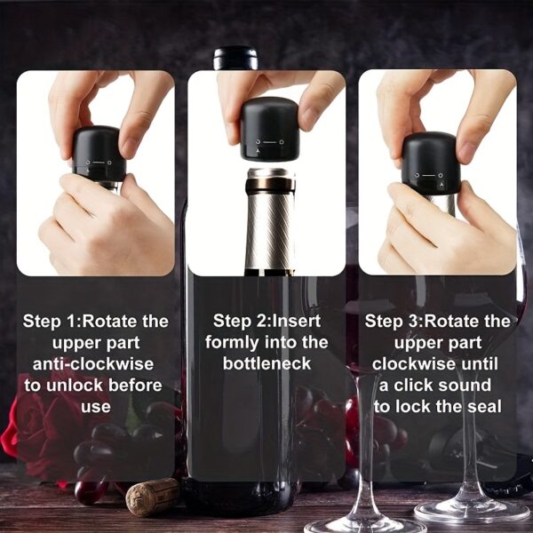 1pc/2pcs New Vacuum Wine Stoppers For Hotel Reusable Champagne Bottle Stoppers Wine Sealer Cap Set Leak-proof Preserver For Restaurant - Image 10
