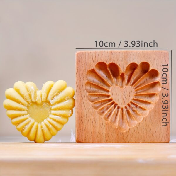 Cippes Wooden Cookie Cutter Mold, 3D Heart Daisy Snow Patterns, DIY Biscuit Stamp for Pastry, Embossing Craft Decorating Baking Tool, Ideal for Thanksgiving, Christmas, Valentine'S Day, Mother'S Day - Image 22