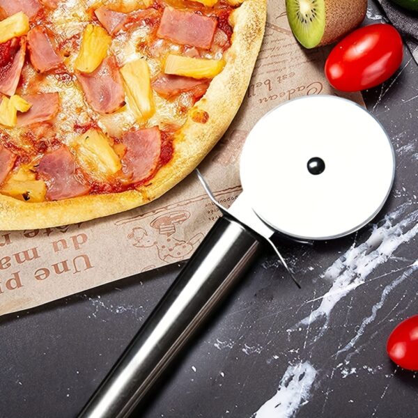 Effortlessly Roll Out Perfect Pizza with this Stainless Steel Pizza Wheel Knife Kitchen Accessories - Image 2
