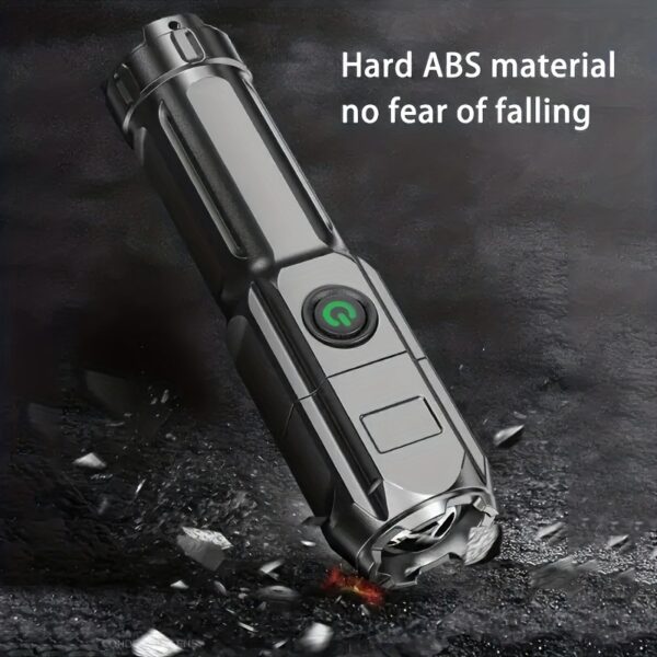 1pc Powerful Zoomable Flashlight, Outdoor Multi-functional Portable Home Small Flashlight, Telescopic Zoom Light - Image 9