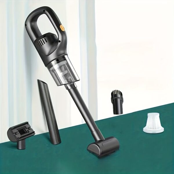 High-Suction Cordless Handheld Vacuum Cleaner - Rechargeable, Cyclonic Design for Home Use with USB Charging